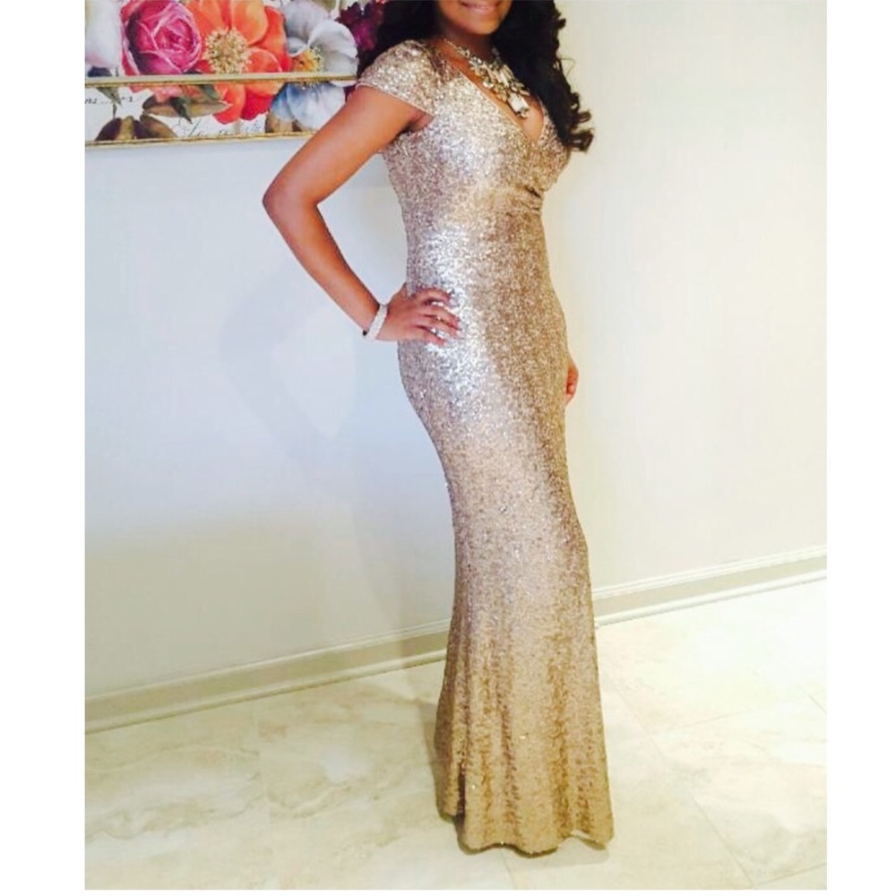 Cache Gold Sequin Dress